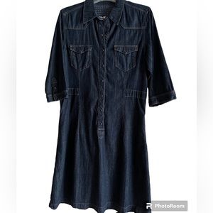 Mavi Navy Size Large Denim Knee Length 3/4 Sleeve Dress,just like new